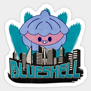 Blueshell, Kawaii Cute Clam, Epic Funny Apocalyptic Monster Attack Sticker